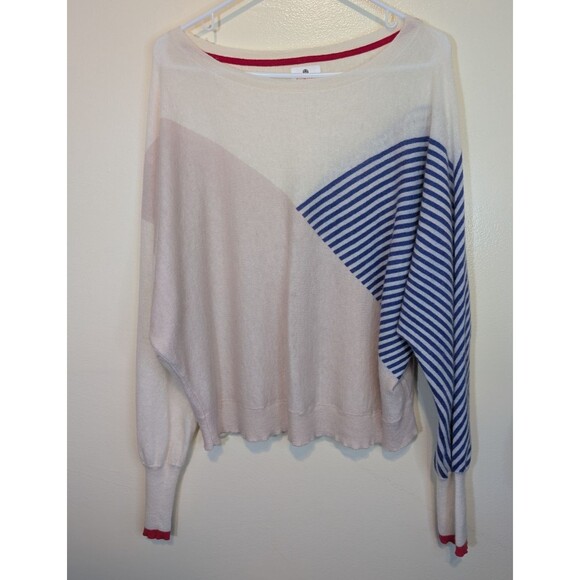 Sundry Wool Cashmere Sweater Dolman Striped Color Block Size 2 Medium - Picture 6 of 10